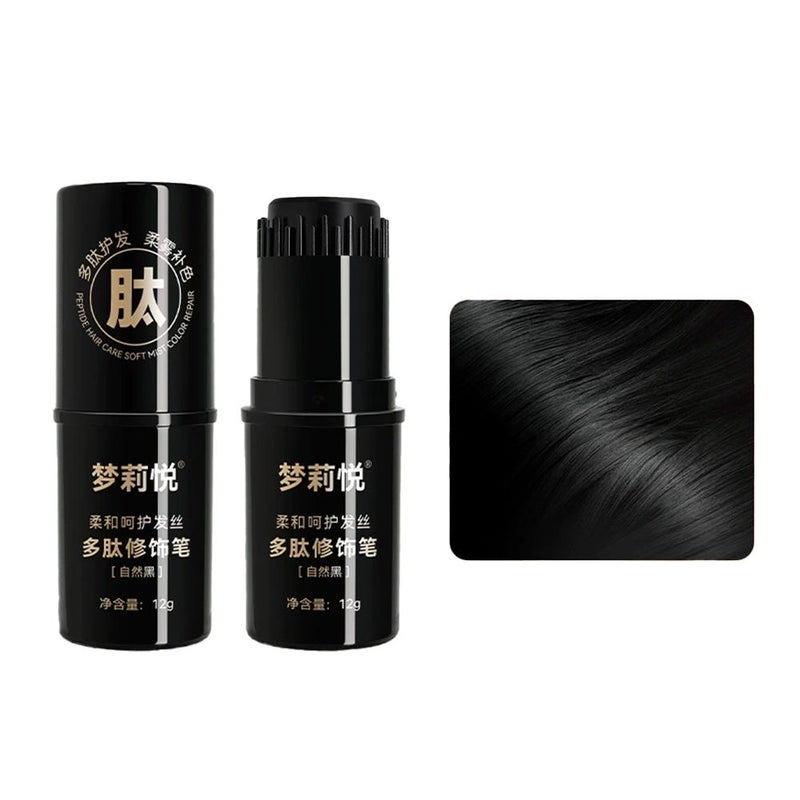 Mengliyue Peptide Hair Styling Stick with Non-stick Cup Cap - Temporary Hair Color Touch-up for Gray Hair and Sideburns